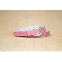 CEINTURE CUIR ROSE | La fine